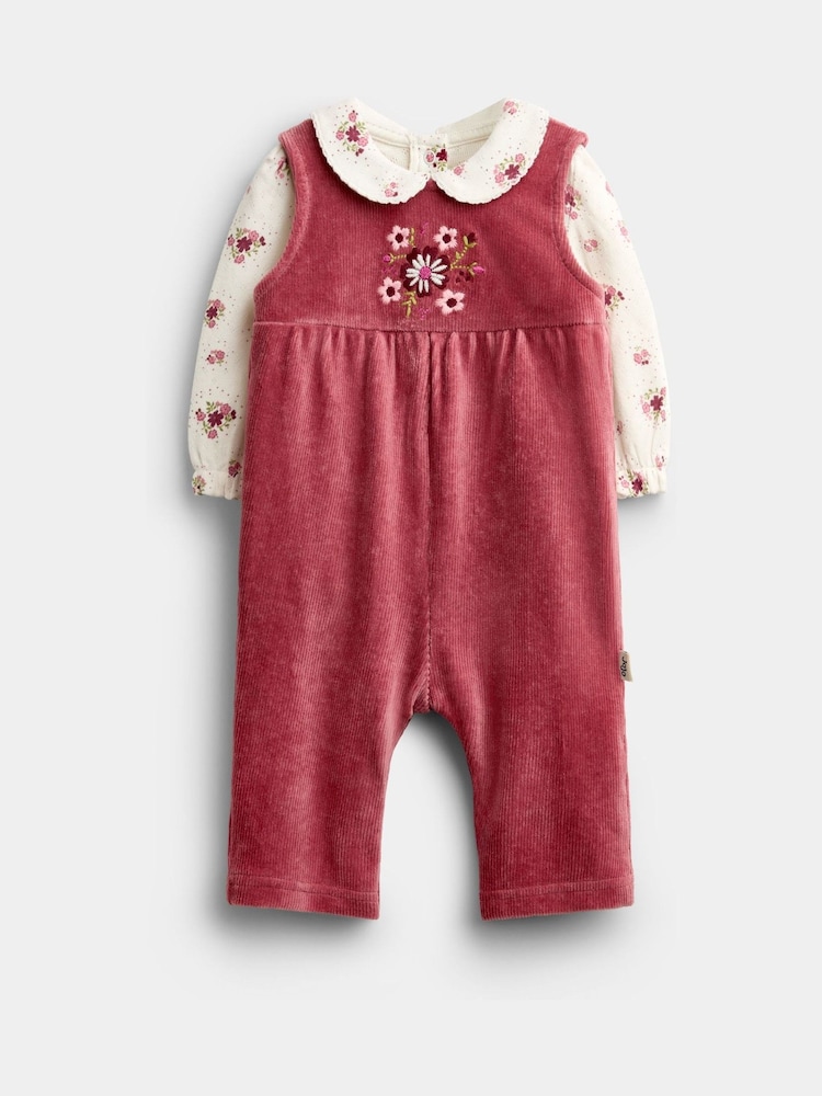 JoJo Maman Bébé Dungaree & Bodysuit Set - Slika 1 od 6 JoJo Maman Bébé Dungaree & Bodysuit Set - Slika 1 od 6