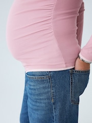 Pink - Layered Style Long Sleeve Maternity Top - Bild 5 von 6