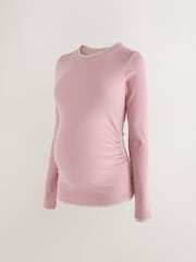 Рожевий - Layered Style Long Sleeve Maternity Top - Image 8 of 11