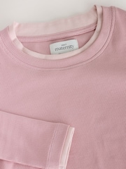 Рожевий - Layered Style Long Sleeve Maternity Top - Image 9 of 11