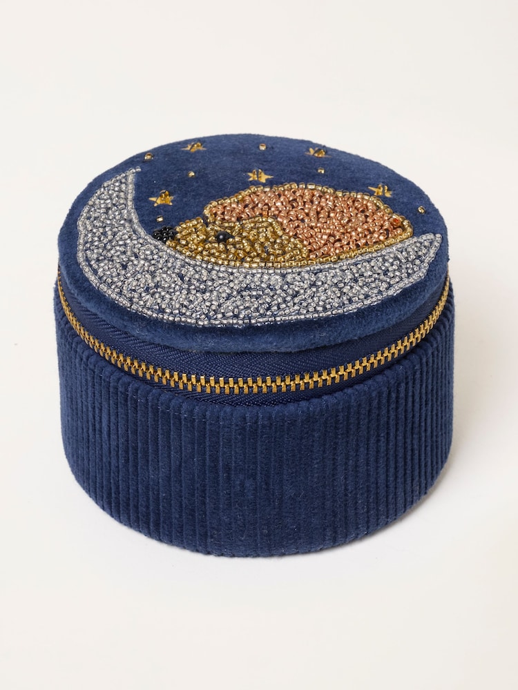 FatFace Navy Hedgehog Beaded Jewellery Box - Image 2 of 3 FatFace Navy Hedgehog Beaded Jewellery Box - Image 2 of 3
