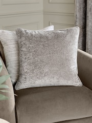 Paoletti Pewter Lustre Velvet Feather Filled Cushion - Image 1 of 5