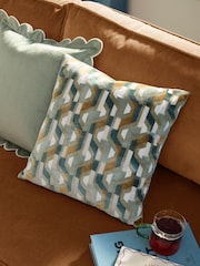 Furn Metro Prism Velvet Feather Filled Cushion - Image 1 of 6