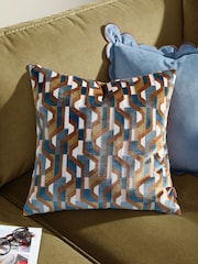 Furn Metro Prism Velvet Feather Filled Cushion - Image 1 of 6
