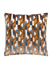 Furn Metro Prism Velvet Feather Filled Cushion - Image 3 of 6