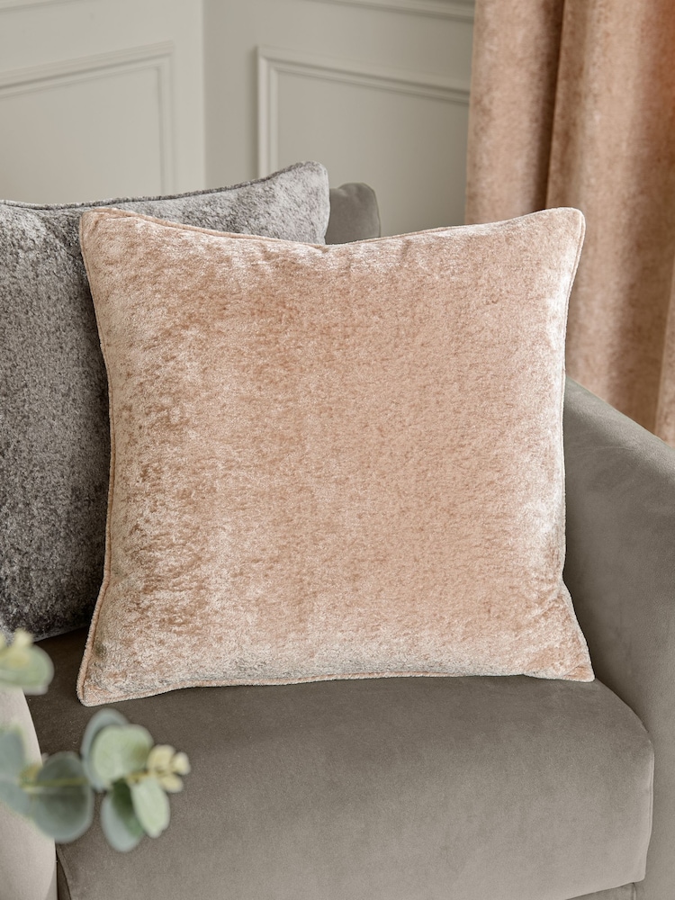 Paoletti Oyster Lustre Velvet Feather Filled Cushion - Image 1 of 5