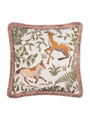 Wylder Willow Fable Fox and Deer Embroidered Fibre Filled Cushion - Image 3 of 6