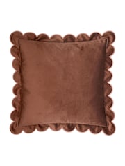 Furn Lil Scallop Velvet Fibre Filled Cushion - Image 2 of 6