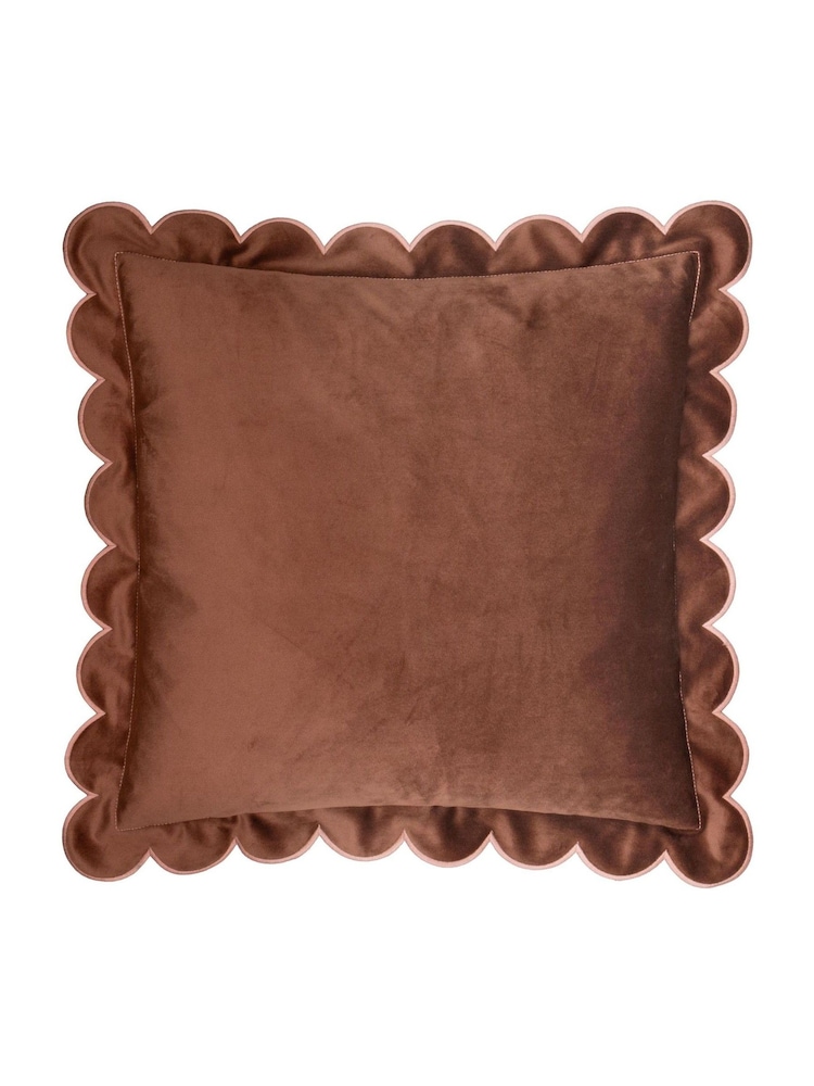 Furn Lil Scallop Velvet Fibre Filled Cushion - Image 2 of 6 Furn Lil Scallop Velvet Fibre Filled Cushion - Image 2 of 6