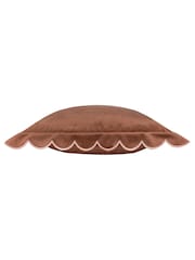 Furn Lil Scallop Velvet Fibre Filled Cushion - Image 4 of 6