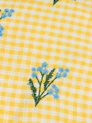 Furn Les Petite Fleurs Gingham Ruffle Feather Filled Cushion - Image 6 of 6