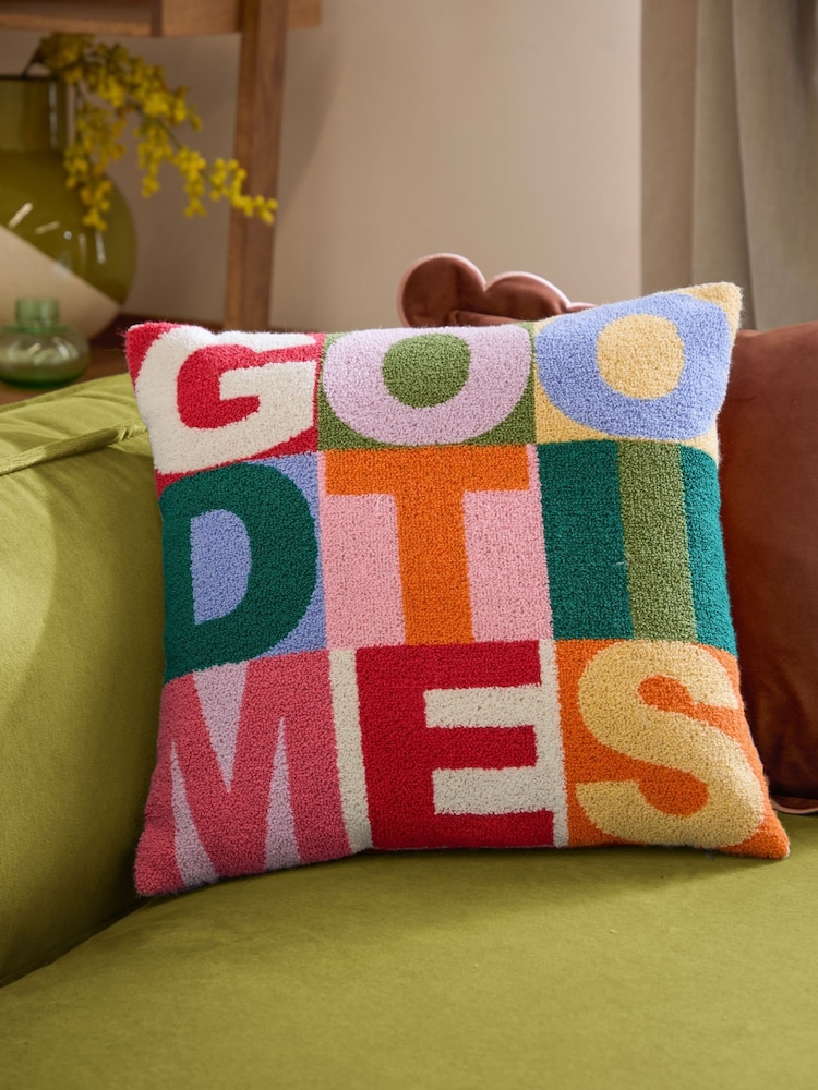 Furn Good Times Tuft Boucle Feather Filled Cushion - Image 1 of 6