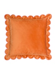 Furn Lil Scallop Velvet Fibre Filled Cushion - Image 2 of 6