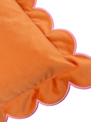 Furn Lil Scallop Velvet Fibre Filled Cushion - Image 5 of 6