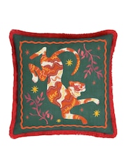 Furn Les Animaux Tigeress Tufted Feather Filled Cushion - Image 2 of 6