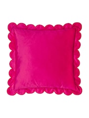 Furn Lil Scallop Velvet Fibre Filled Cushion - Image 2 of 6
