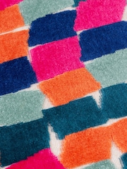 Furn Multicoloured Metro Blocks Velvet Jacquard Feather Filled Cushion - Image 6 of 6