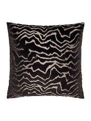 Paoletti Jet Tierra Cut Velvet Fibre Filled Cushion - Image 2 of 5