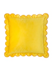 Furn Lemon or Ginger Lil Scallop Velvet Fibre Filled Cushion - Image 2 of 6