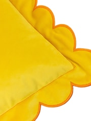 Furn Lemon or Ginger Lil Scallop Velvet Fibre Filled Cushion - Image 5 of 6