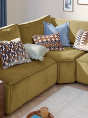 Furn Metro Diamond Velvet Feather Filled Cushion - Image 5 of 6