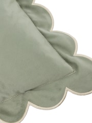 Furn Green/Natural Lil Scallop Velvet Fibre Filled Cushion 45x45cm - Image 5 of 6