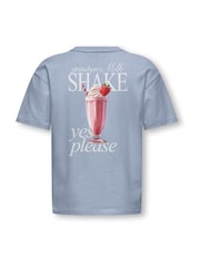 ONLY KIDS Blue Milkshake Print T-Shirt - Image 3 of 3