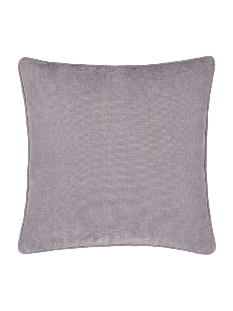 Yard Mauve Heavy Chenille Piped Fibre Filled Cushion - Image 2 of 4