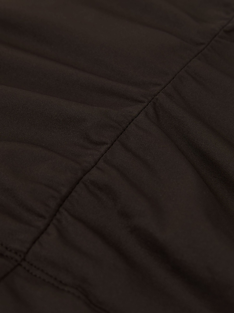 Reiss Chocolate Brown Harri Square-Neck Ruched Sleeveless Top - Image 6 of 6