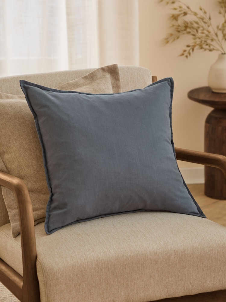 Yard Denim Slub Cotton Fibre Filled Cushion - Image 1 of 5 Yard Denim Slub Cotton Fibre Filled Cushion - Image 1 of 5