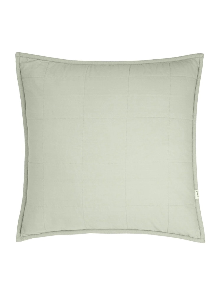 Yard Bay Green Hebden Washed Cotton Feather Filled Cushion 55x55cm - Image 2 of 4 Yard Bay Green Hebden Washed Cotton Feather Filled Cushion 55x55cm - Image 2 of 4