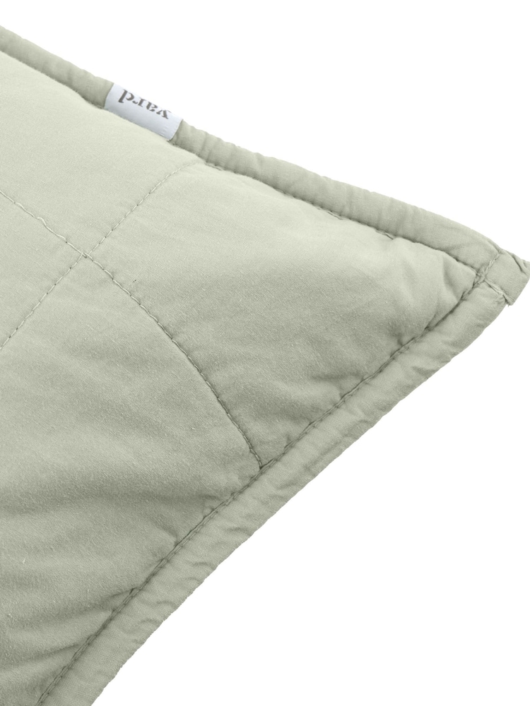 Yard Bay Green Hebden Washed Cotton Feather Filled Cushion 55x55cm - Image 4 of 4 Yard Bay Green Hebden Washed Cotton Feather Filled Cushion 55x55cm - Image 4 of 4