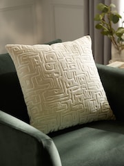 HÖEM Chalk Soren Cut Velvet Fibre Filled Cushion - Image 1 of 6