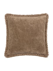 Yard Chocolate Bertie Cotton Velvet Feather Filled Cushion - Image 2 of 5