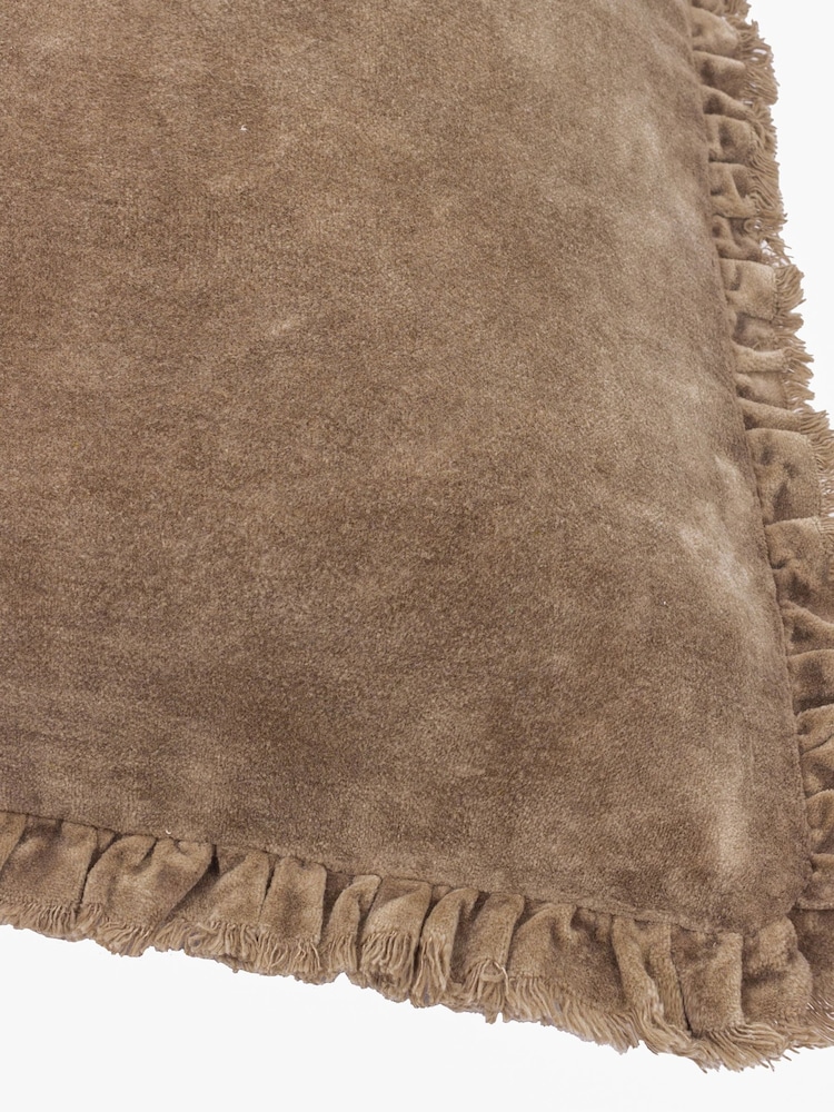 Yard Chocolate Bertie Cotton Velvet Feather Filled Cushion - Image 5 of 5 Yard Chocolate Bertie Cotton Velvet Feather Filled Cushion - Image 5 of 5