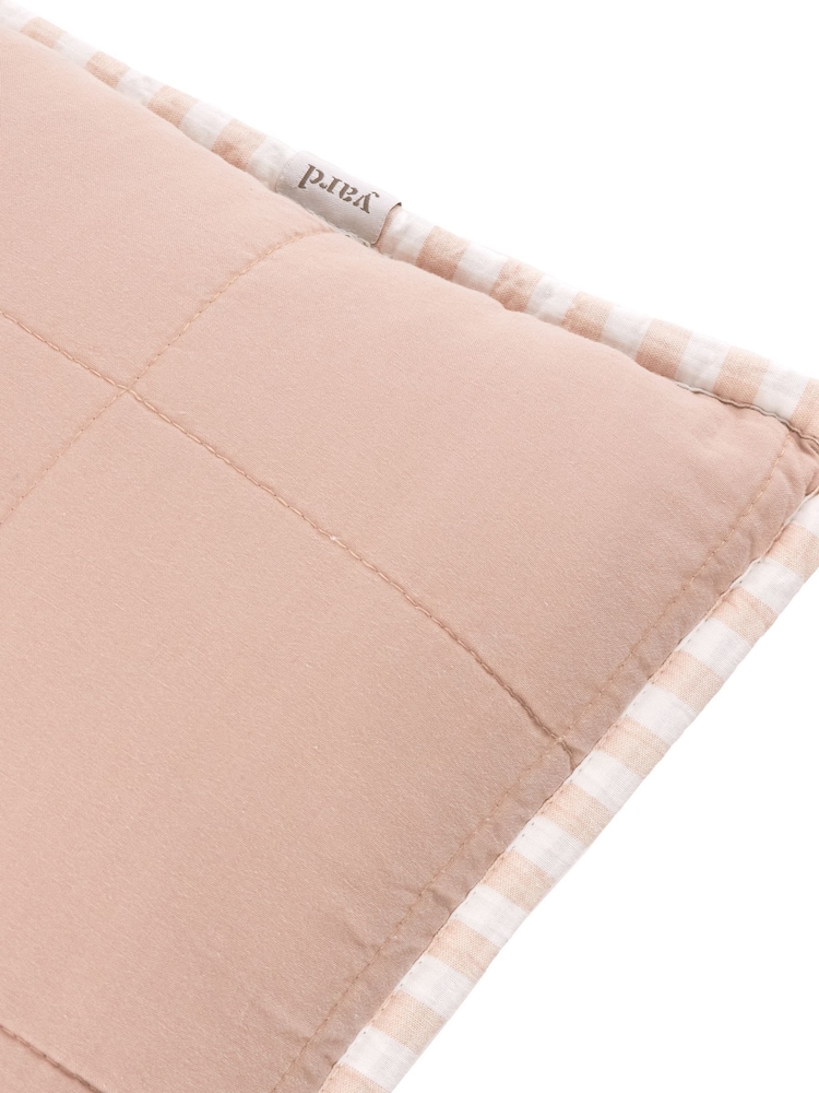 Yard Blush / Cotta Hebden Stripe Cotton Feather Filled Cushion 55x55cm - Image 4 of 4 Yard Blush / Cotta Hebden Stripe Cotton Feather Filled Cushion 55x55cm - Image 4 of 4