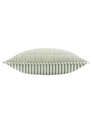 Yard Forest / Bay Green Hebden Stripe Cotton Feather Filled Cushion 55x55cm - Image 3 of 4