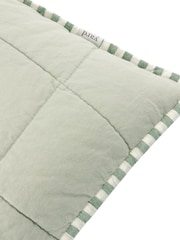 Yard Forest / Bay Green Hebden Stripe Cotton Feather Filled Cushion 55x55cm - Image 4 of 4
