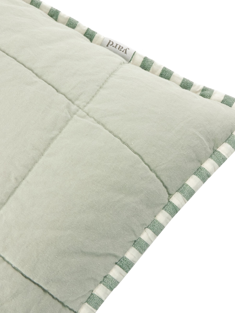 Yard Forest / Bay Green Hebden Stripe Cotton Feather Filled Cushion 55x55cm - Image 4 of 4 Yard Forest / Bay Green Hebden Stripe Cotton Feather Filled Cushion 55x55cm - Image 4 of 4