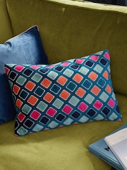 Furn Metro Diamond Velvet Fibre Filled Cushion - Image 1 of 6