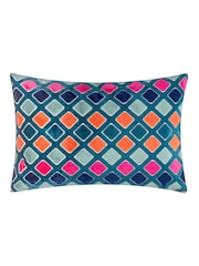 Furn Metro Diamond Velvet Fibre Filled Cushion - Image 2 of 6