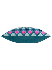 Furn Metro Diamond Velvet Fibre Filled Cushion - Image 4 of 6