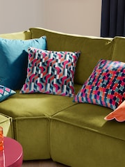 Furn Metro Diamond Velvet Fibre Filled Cushion - Image 6 of 6