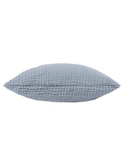 Yard Mineral Blue Lark Muslin Cotton Fibre Filled Cushion - Image 3 of 4