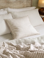Yard Natural / Stone Hebden Washed Cotton Feather Filled Cushion 55x55cm - Image 2 of 4