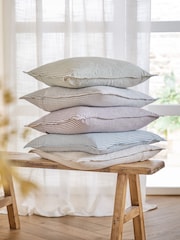 Yard Moss Truro Striped Cotton Feather Filled Cushion - Image 6 of 6