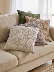 Yard Slate Pebble Textured Chenille Feather Filled Cushion - Image 6 of 6