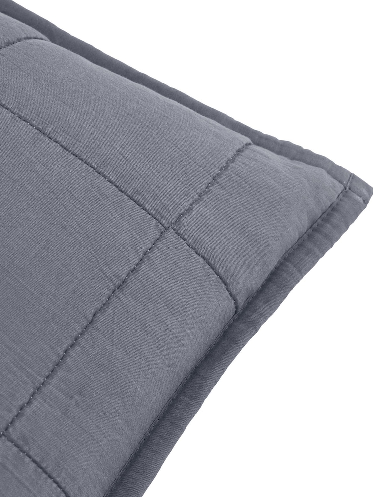 Yard Denim Blue Hebden Washed Cotton Feather Filled Cushion 55x55cm - Image 4 of 4 Yard Denim Blue Hebden Washed Cotton Feather Filled Cushion 55x55cm - Image 4 of 4