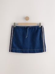 Dark Blue Side Stripe Pull On Lightweight Denim Skirt - Image 5 of 7
