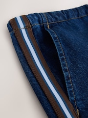 Dark Blue Side Stripe Pull On Lightweight Denim Skirt - Image 6 of 7